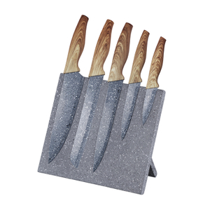 المطبخ الملك الخشبي المغلفة PP مقبض 6 قطع سكين الشيف مجموعة مع موقف مغناطيسي